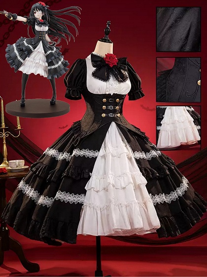 Date A Live Kurumi Tokisaki Cosplay Costume 30th Anniversary Dress Fullset