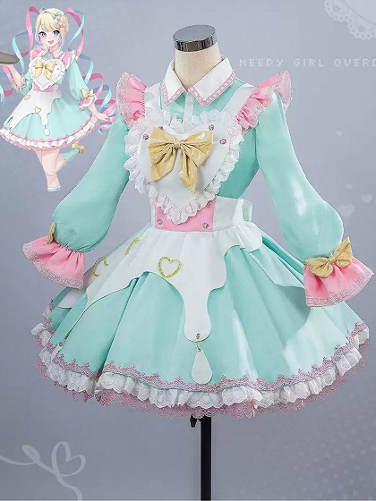 Needy Streamer Overload Kangel Cosplay Costume Maid Dress Fullset