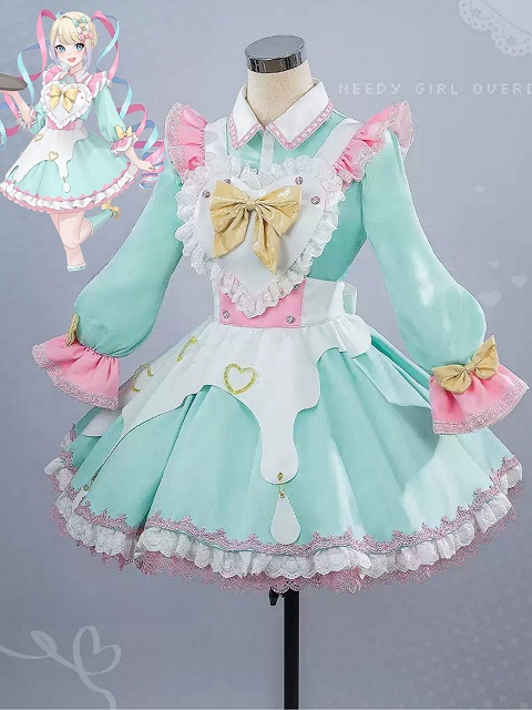 Needy Streamer Overload Kangel Cosplay Costume Maid Dress Fullset