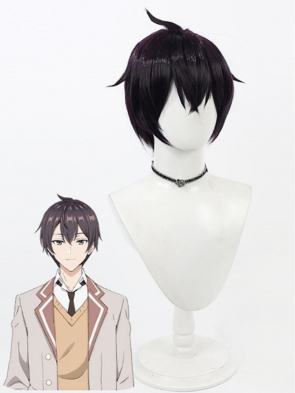 Alya Sometimes Hides Her Feelings in Russian Masachika Kuze Cosplay Deep Purple Short Wig