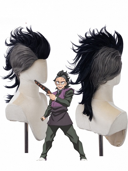 Demon Slayer: Kimetsu no Yaiba Genya Shinazugawa Cosplay Short Wig