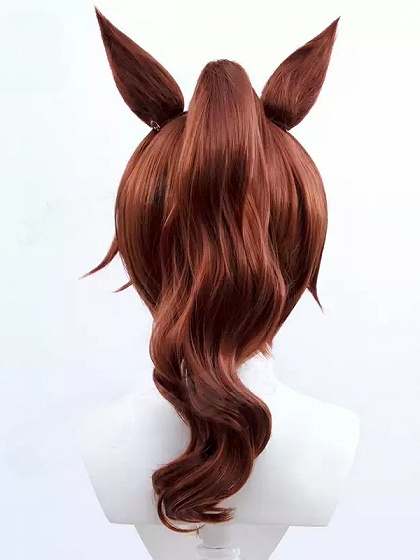 Uma Musume: Pretty Derby Tokai Teio Cosplay Reddish Wig with Tail 