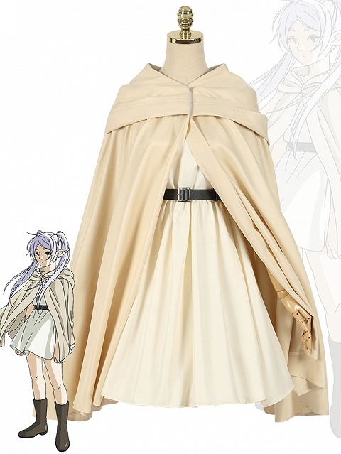 Frieren: Beyond Journey's End Frieren Cosplay Costume Cloak with Dress Set