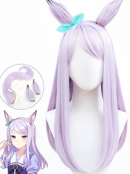 Uma Musume: Pretty Derby Mejiro McQueen Cosplay Light Purple Wig with Tail