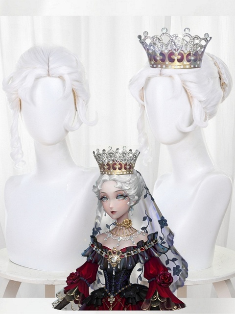 Identity V Bloody Queen Mary Cosplay Wig False Hope Costume First Form White Wig