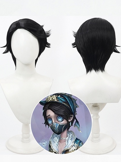 Identity V Embalmer Aesop Carl Cosplay Wig Hippocampus Costume Black Short Wig