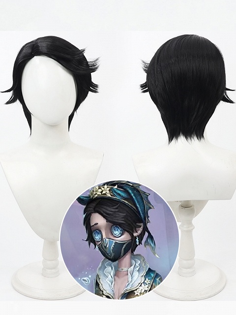 Identity V Embalmer Aesop Carl Cosplay Wig Hippocampus Costume Black Short Wig
