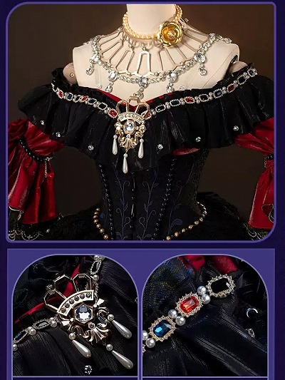 Identity V Bloody Queen Mary Cosplay Costume False Hope Costume First Form Gorgeous Dress Fullset