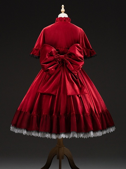 Rozen Maiden Shinku Cosplay Costume Red Velvet Lolita Dress Fullset
