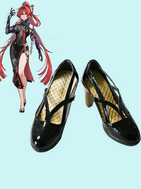 Wuthering Waves Yinlin Cosplay Shoes Black High Heels