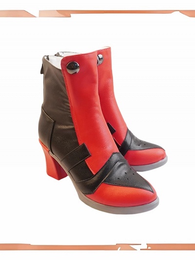 Wuthering Waves Scar Cosplay Shoes Black and Red Boots