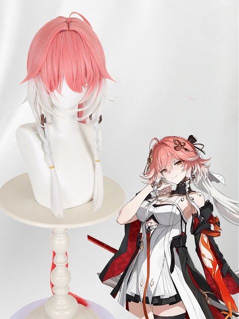 Wuthering Waves Changli Cosplay Wig Red and White Wig