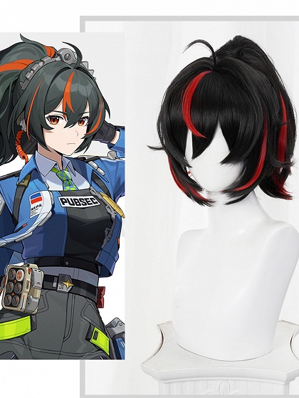 Zenless Zone Zero Zhu Yuan Cosplay Wig Highlight Red Wig