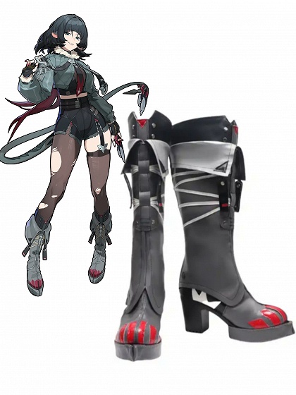 Zenless Zone Zero Jane Doe Cosplay Shoes Dark Grey Boots