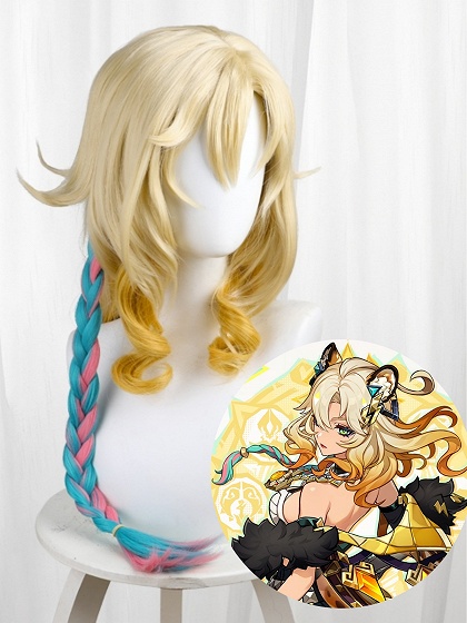 Genshin Impact Xilonen Blonde Ombre Hair Color Cosplay Wig