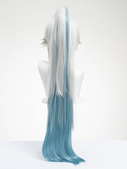 Honkai: Star Rail Feixiao Cosplay Wig White and Blue Ombre Hair Color Wig