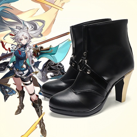 Honkai: Star Rail Feixiao Cosplay Shoes Black Ankle Boots