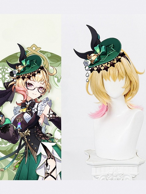 Genshin Impact Emilie Blonde and Pink Ombre Hair Color Cosplay Wig