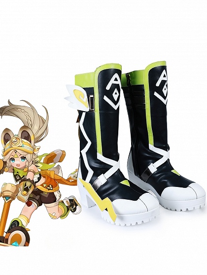 Genshin Impact Kachina Cosplay Shoes Black Boots