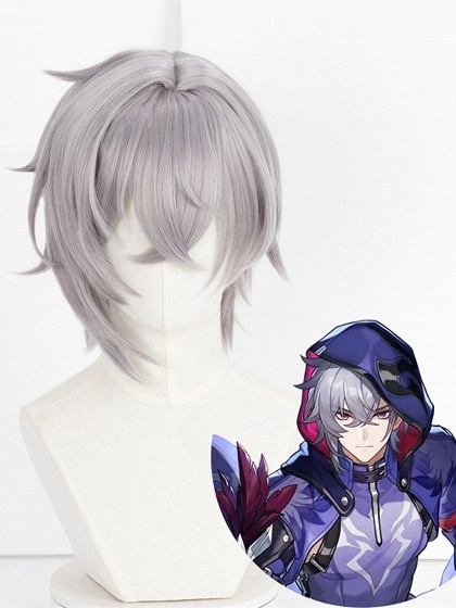 Honkai: Star Rail Moze Silver Gray Cosplay Short Wig