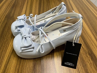 Kakkoiicos Round Toe Blue Mary Jane Shoes