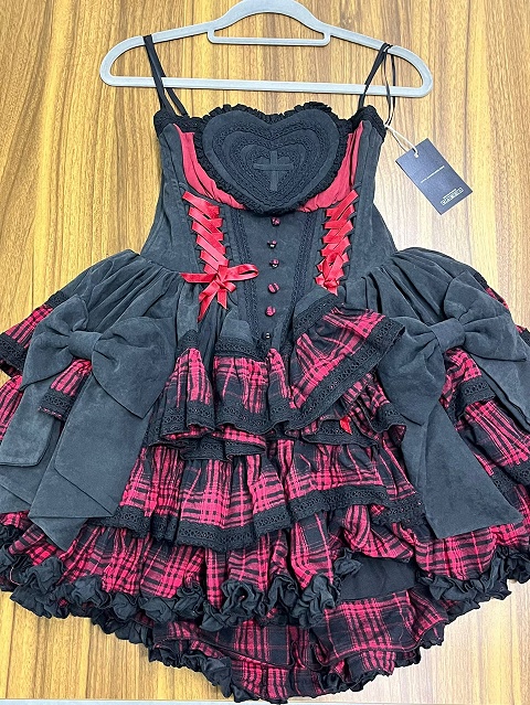 Kakkoiicos Black & Red Sweetheart Gothic Puffy Corset Dress